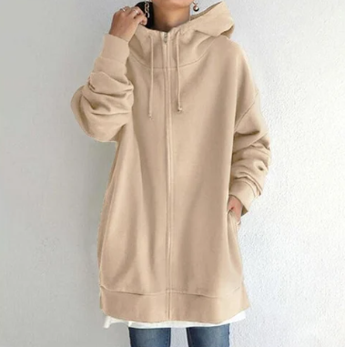 Elina | Oversize Hoodie Med Dragkedja För Kvinnor