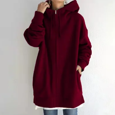 Elina | Oversize Hoodie Med Dragkedja För Kvinnor