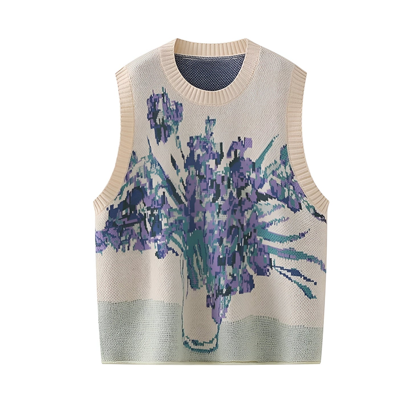 Aiden |Stickad väst i koreansk stil Pink Peach Blossom