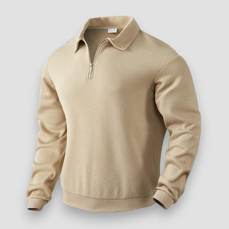 Joel | Sportig och stilren pikétröja med dragkedja