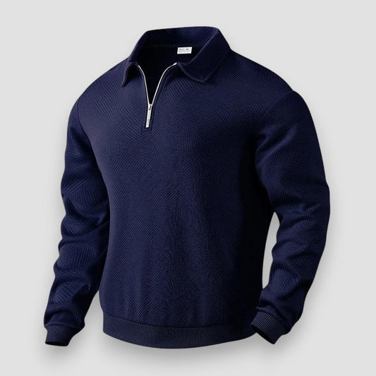 Joel | Sportig och stilren pikétröja med dragkedja