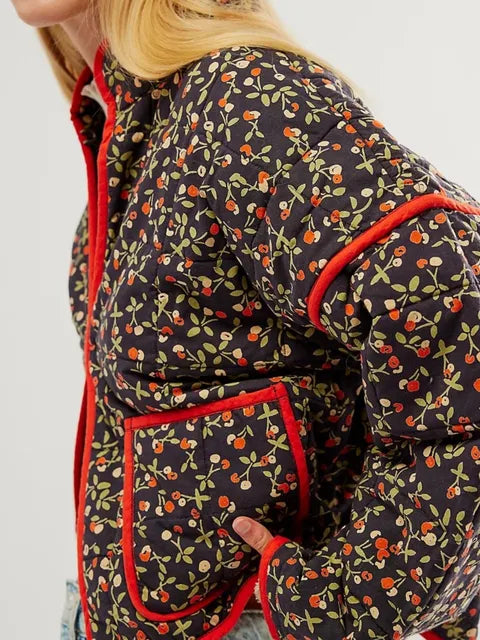 Ellen | Vintageinspirerad Quiltad Jacka med Unikt Mönster för Kvinnor