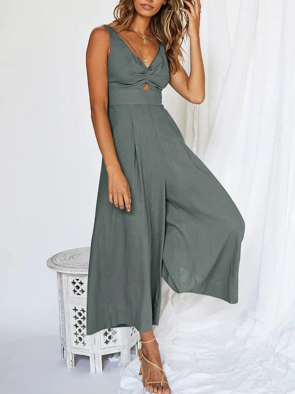 Penelope - Jumpsuit med V-ringning och halsringning