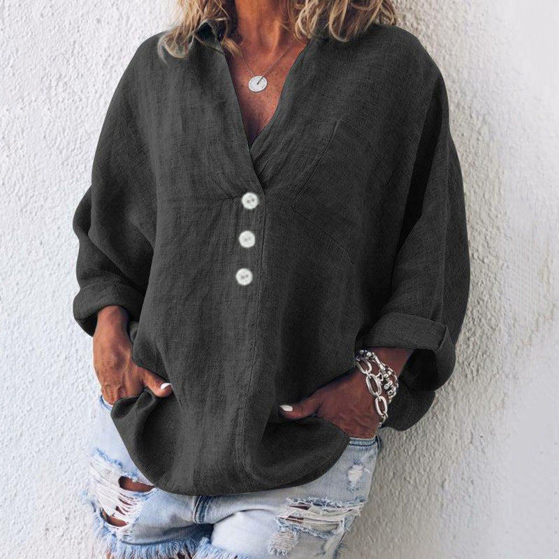 Holly | Exklusiv V-ringad Pullover i Linne – Lätt, Elegant och Stilren