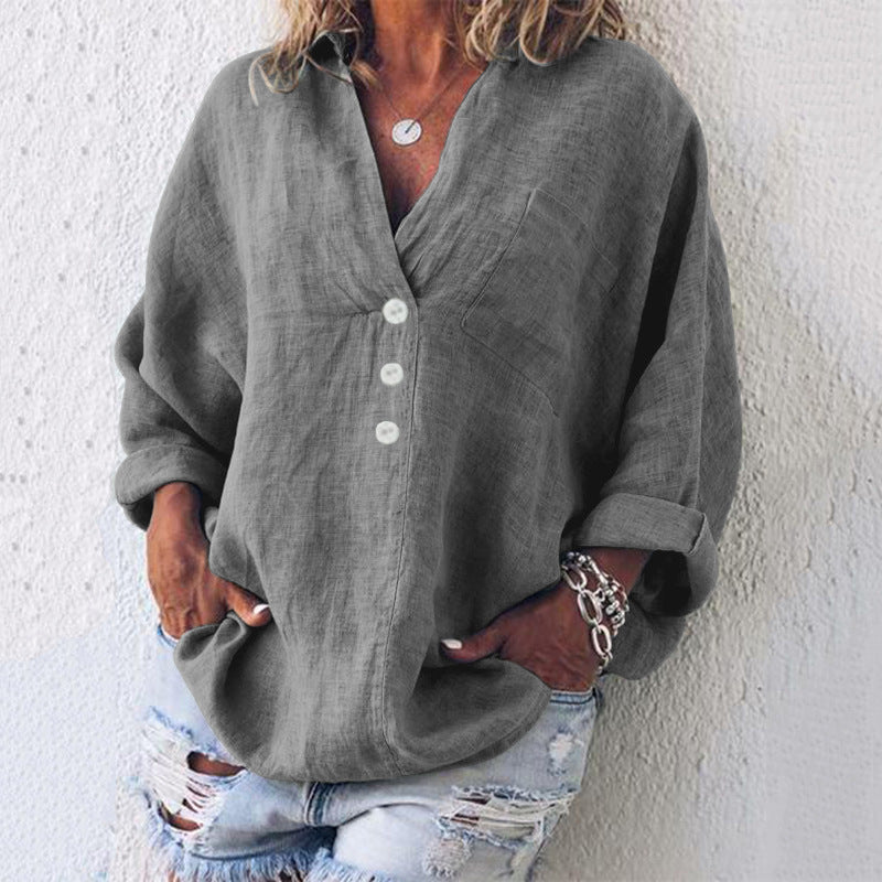 Holly | Exklusiv V-ringad Pullover i Linne – Lätt, Elegant och Stilren