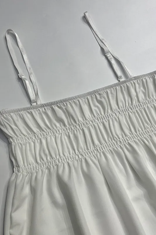 Delya | Vit Ärmlös Halterneck Maxiklänning