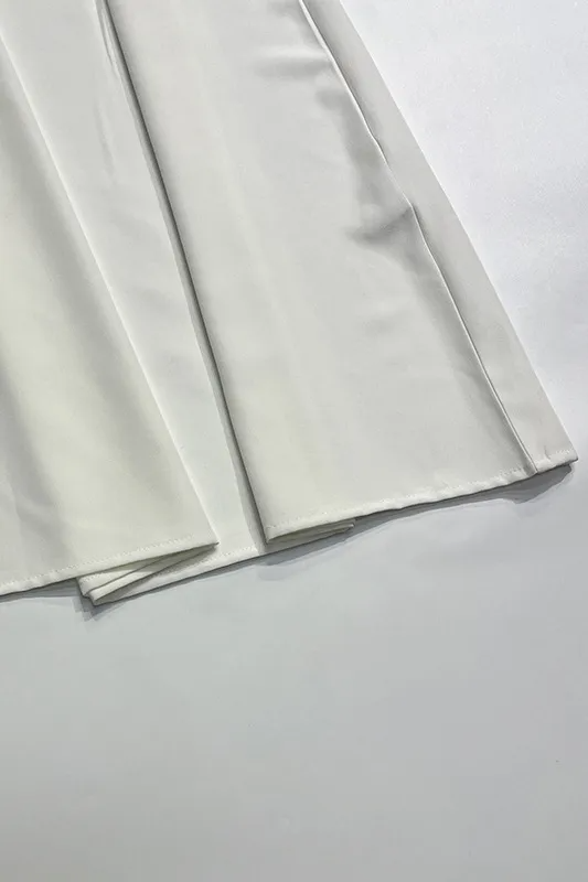 Delya | Vit Ärmlös Halterneck Maxiklänning