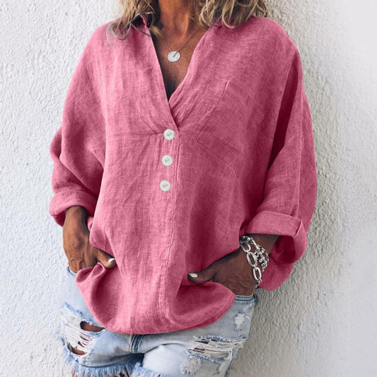 Holly | Exklusiv V-ringad Pullover i Linne – Lätt, Elegant och Stilren