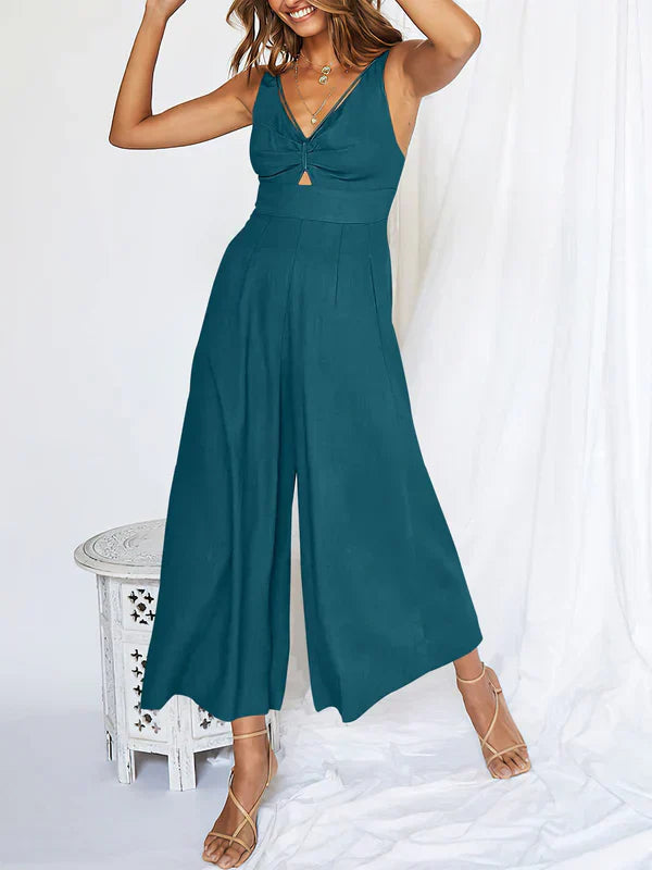 Penelope - Jumpsuit med V-ringning och halsringning