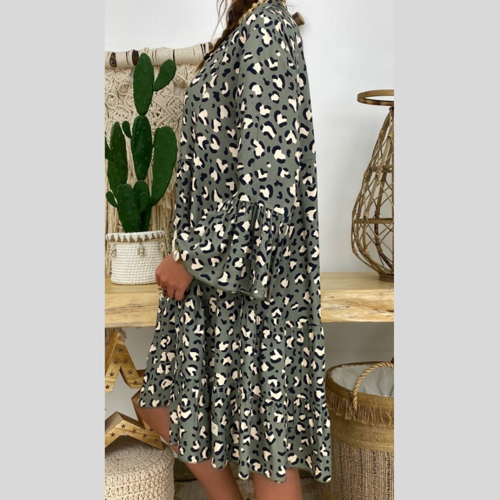 Tanni - Långärmad klänning med blommigt mönster