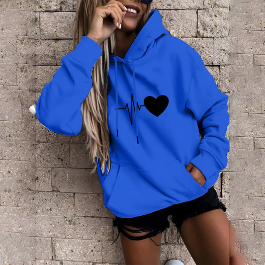 Catherine | Sweatshirt med huvtröja med avslappnat tryck