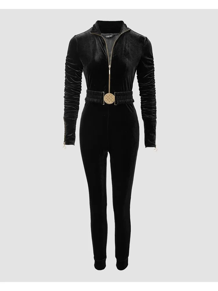 Elin | Elegant Sammetsbyxdress Med Smickrande Passform För Kvinnor