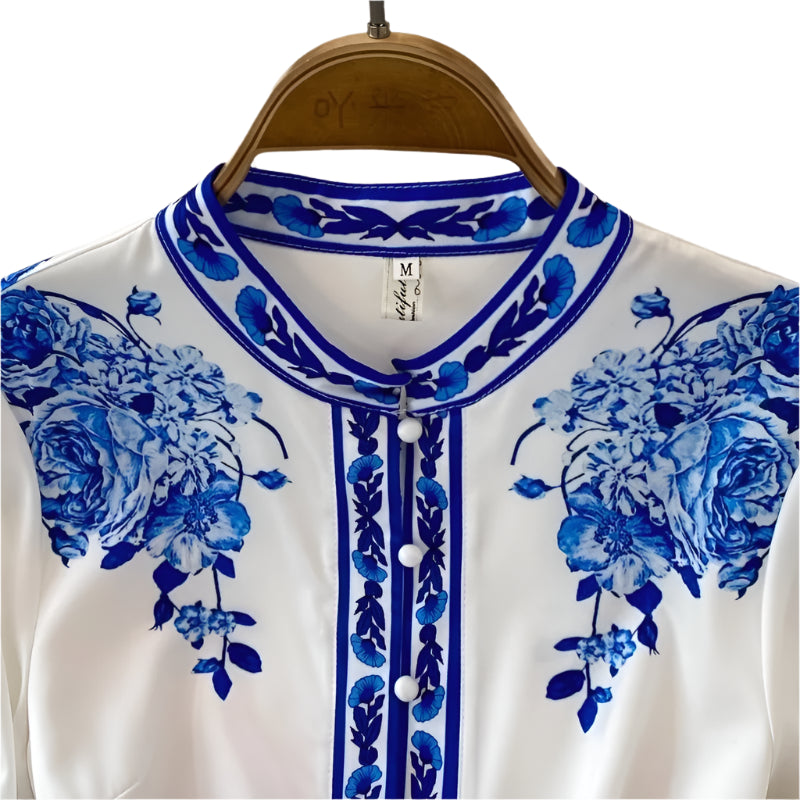 Celestia | Porslinsblå Maxiklänning Med Tidlös Elegans