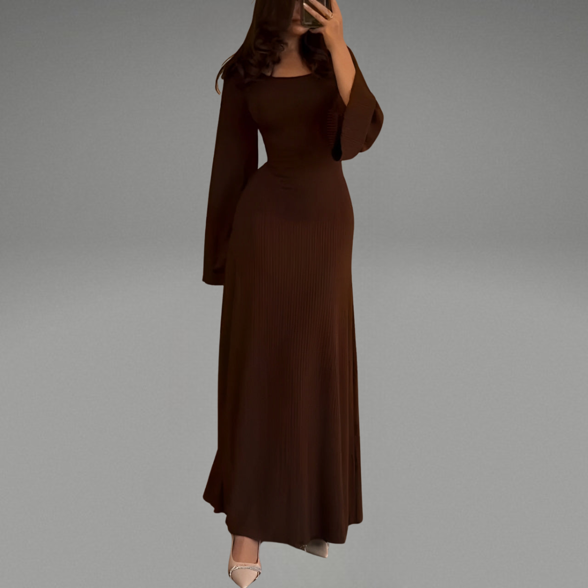 Beatrice | Stickad Maxiklänning