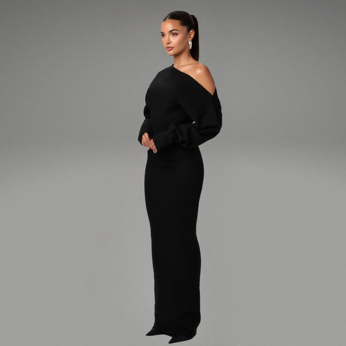 Malin | Off Shoulder Sweater Klänning