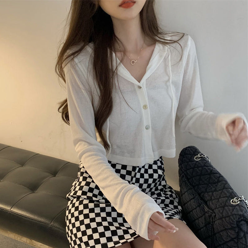 Alix | Mysig grå cardigan med huva