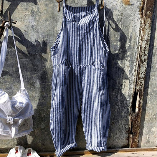 HARPER - Randig baggy jumpsuit i vintage-look