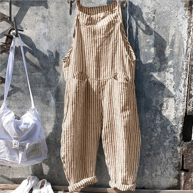 HARPER - Randig baggy jumpsuit i vintage-look