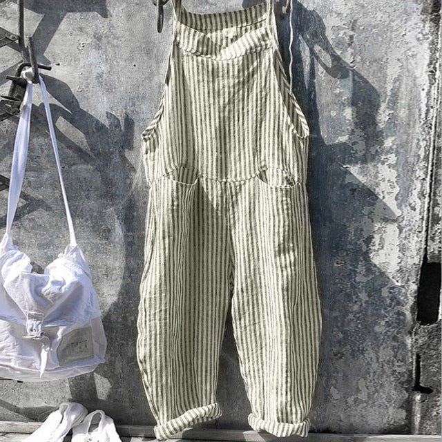 HARPER - Randig baggy jumpsuit i vintage-look