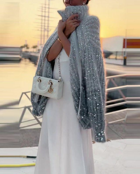 Angelina | Lyxig Stickad Tröja Med Glittrande Elegans