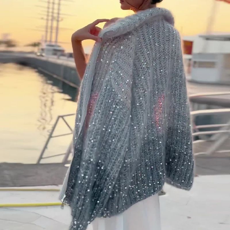 Angelina | Lyxig Stickad Tröja Med Glittrande Elegans