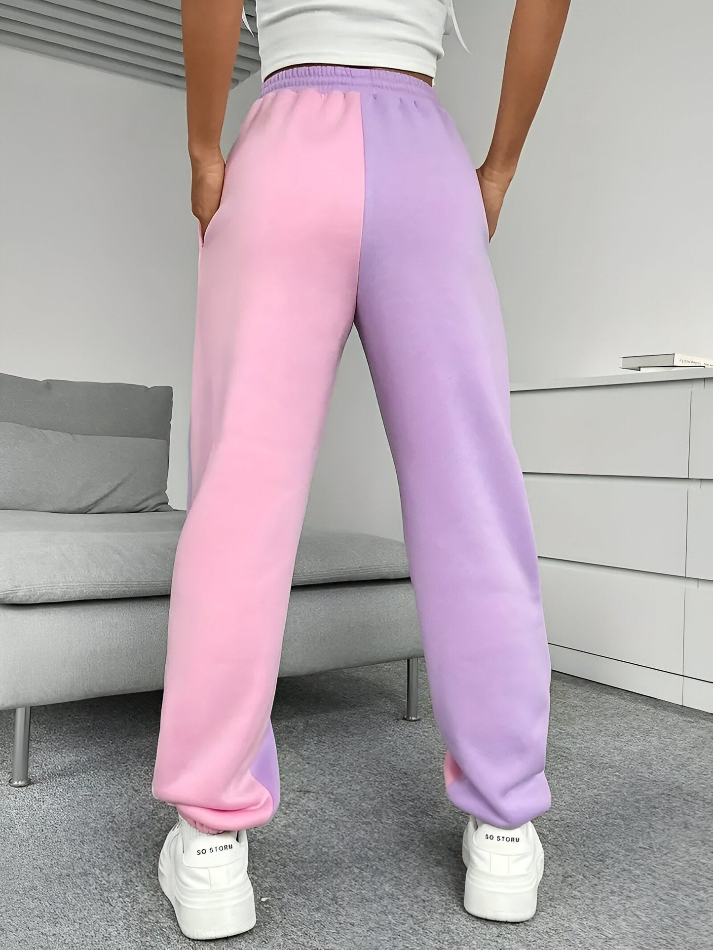 Nele | Colour-Block Loose joggingbyxor - komfort möter stil