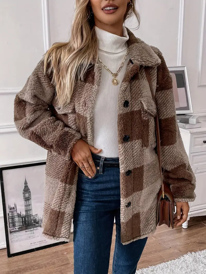 Rami | Mysig rutig fleecejacka