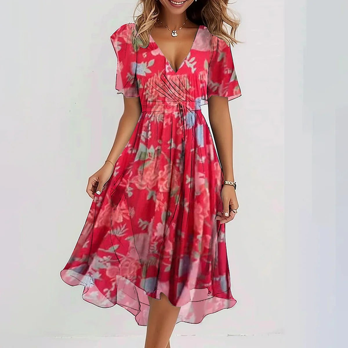 Priscilla | Elegant kortärmad klänning för en tidlös och feminin look