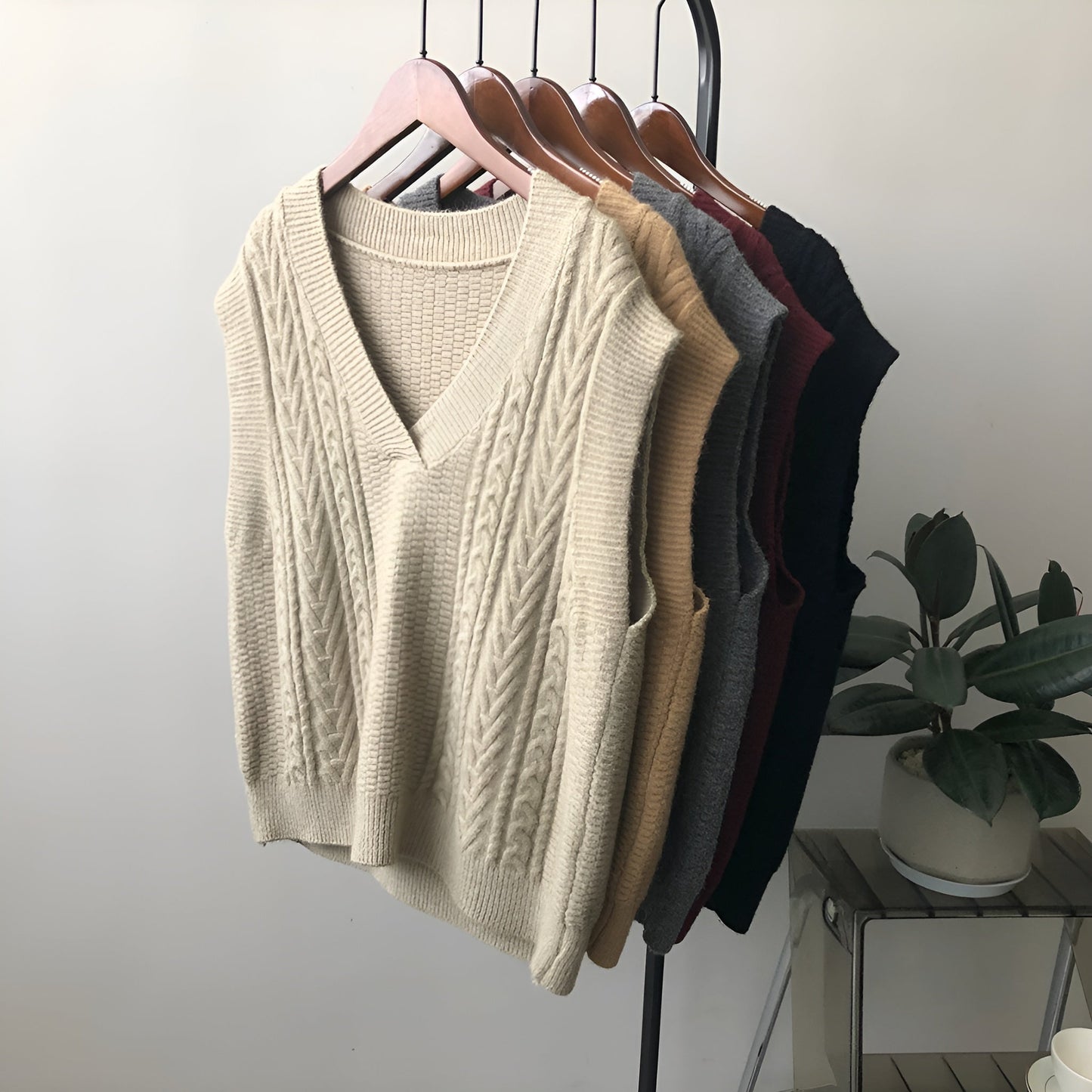 Rose-Marie | Lång Stickad Cardigan med Trendig Oversize Look