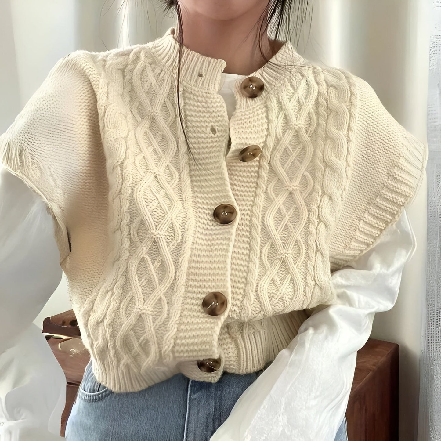 Alice | Trendig Stickad Väst för Modern Stil