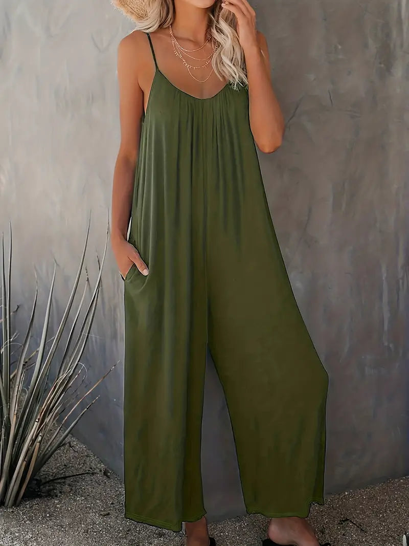 Charm – Avslappnad boho-jumpsuit med vida ben