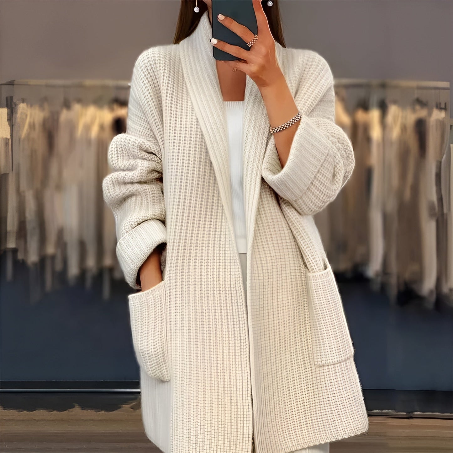 Ailsa | Trendig Lång Cardigan för Bekväm Stil