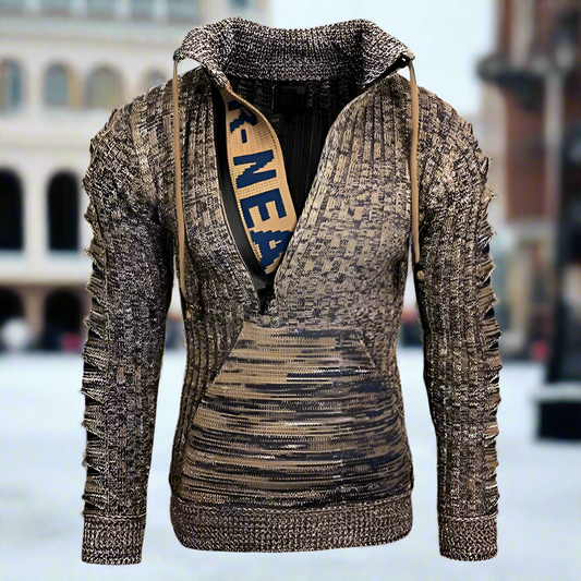 Pontus | Unik Mönstrad Tröja Med Varmt Stickat Tyg