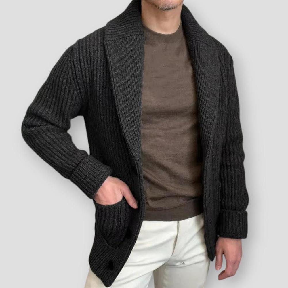 Johan | Klassisk Ribbstickad Cardigan för Män