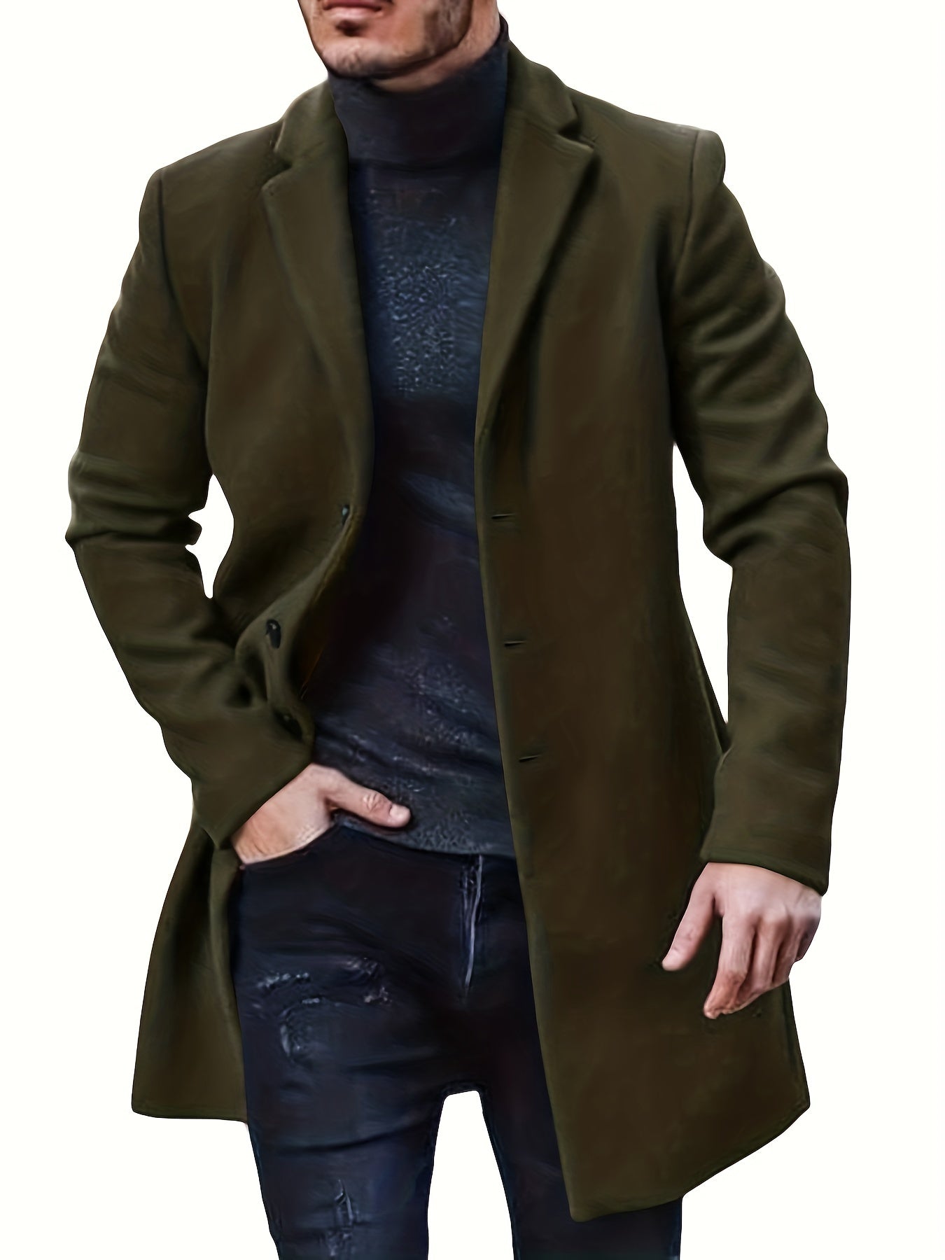 Cole | Elegant enknäppt trenchcoat för herr