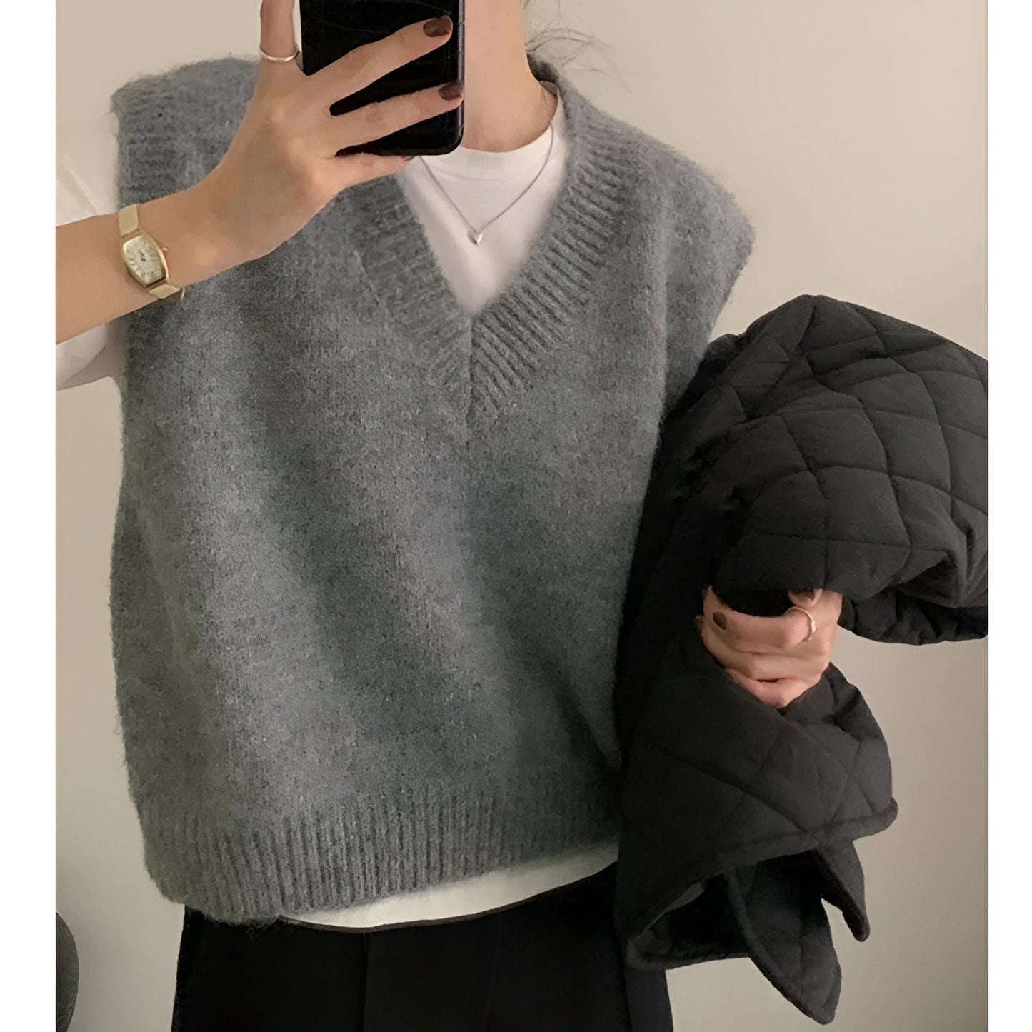 Freja | Stickad Oversize Väst för Trendig Lager-På-Lager-Stil