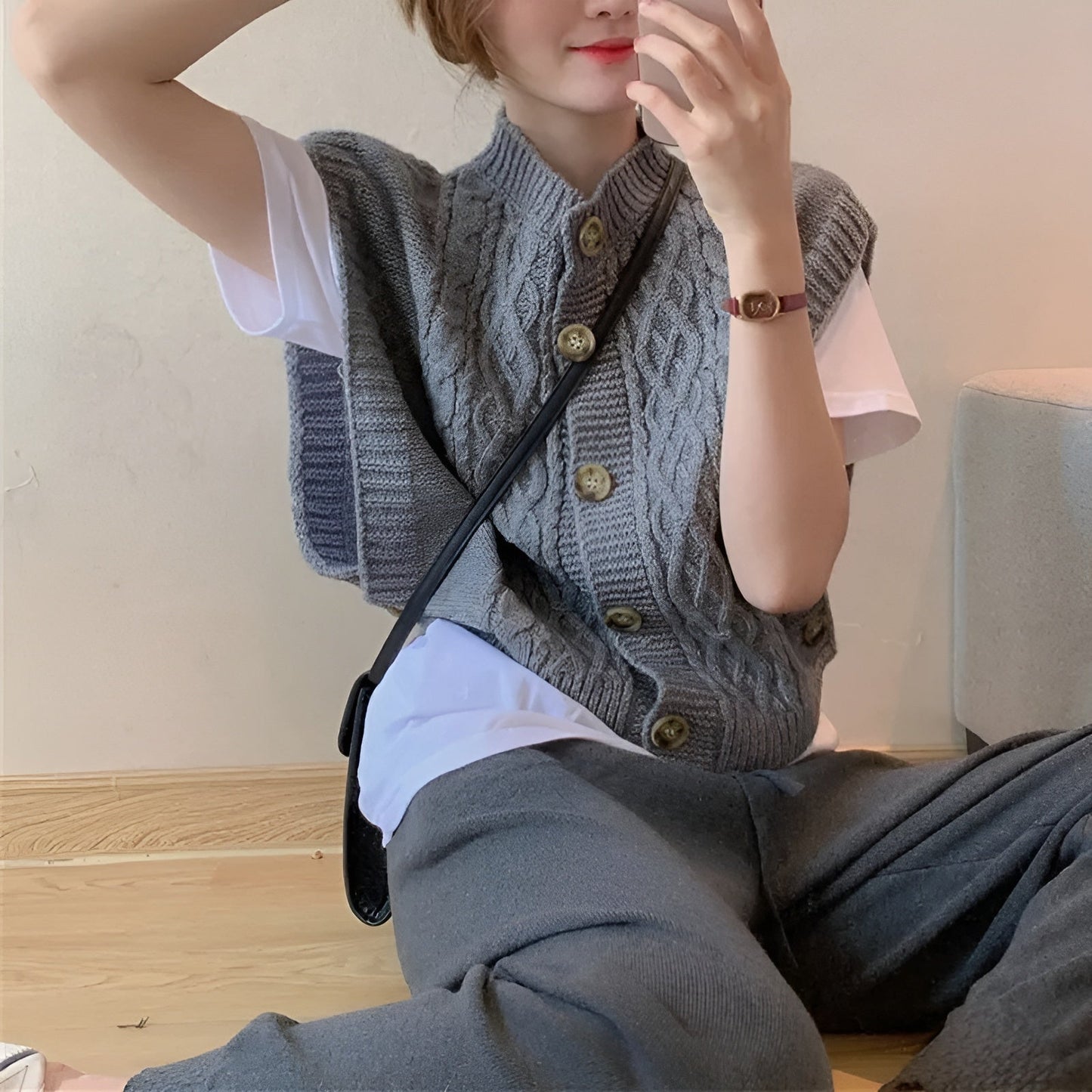 Alice | Trendig Stickad Väst för Modern Stil