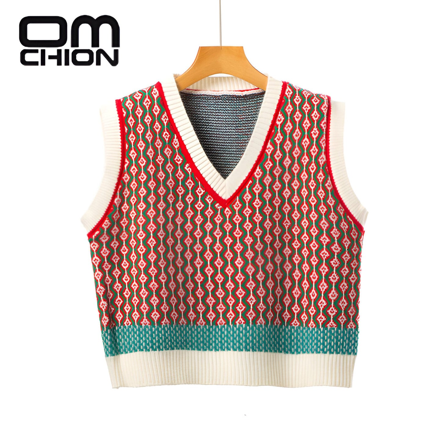 Aiden |Stickad väst i koreansk stil Pink Peach Blossom