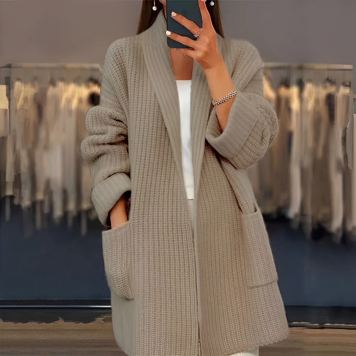 Ailsa | Trendig Lång Cardigan för Bekväm Stil