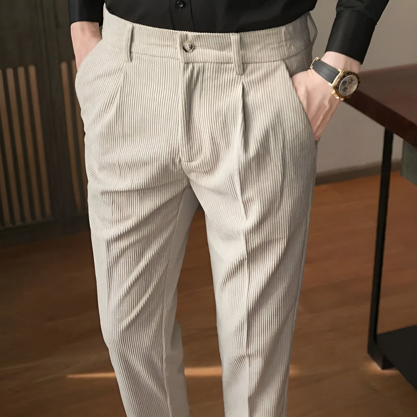 Niklas | Bekväma Manchesterbyxor för Hög Komfort