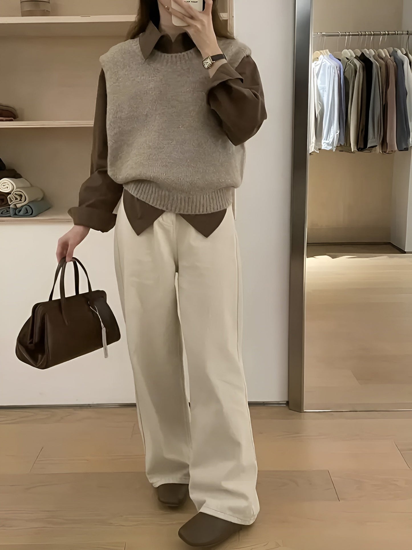 Astrid | Trendig Stickad Väst med Modern Touch