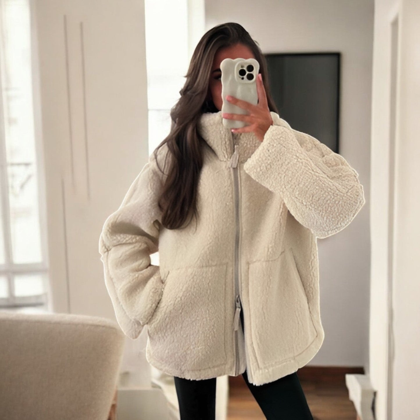 Sally | Elegant oversized jacka med ståkrage