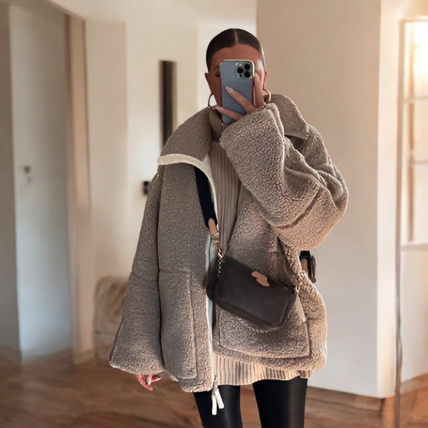 Sally | Elegant oversized jacka med ståkrage
