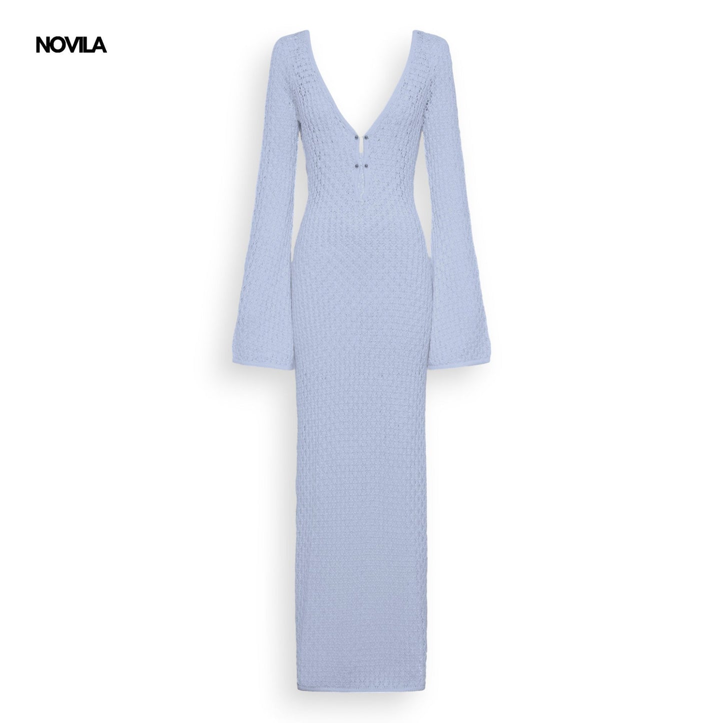 Leigh | Stickad Klänning med Öppen Rygg