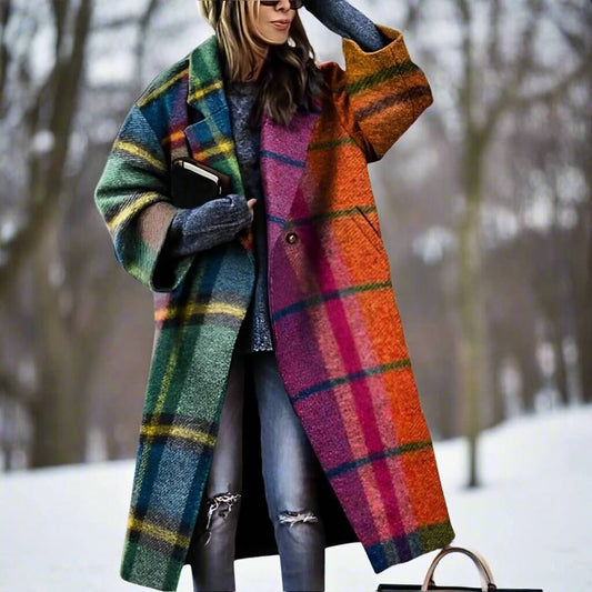 Milla | Lång Varm Ullkappa I Förtrollande Färger