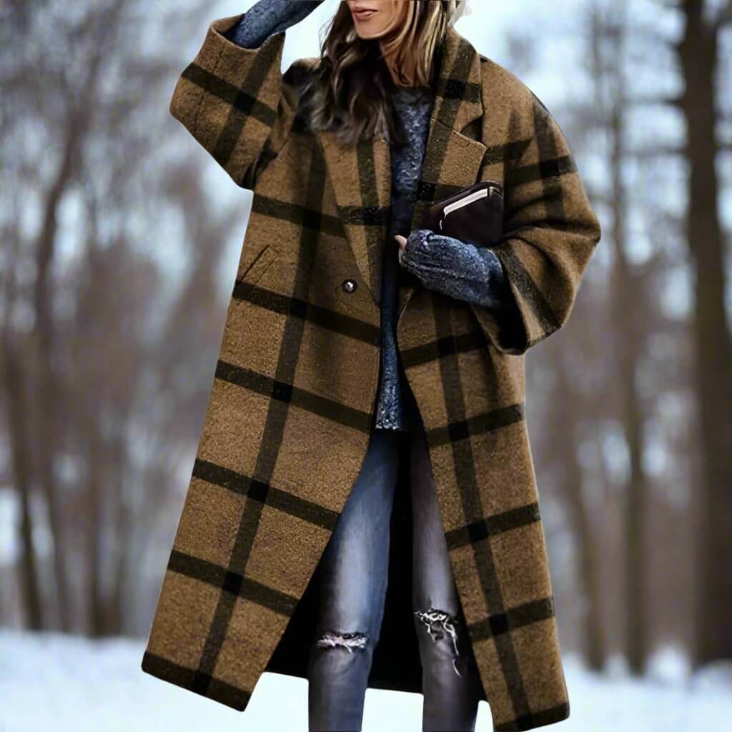 Milla | Lång Varm Ullkappa I Förtrollande Färger