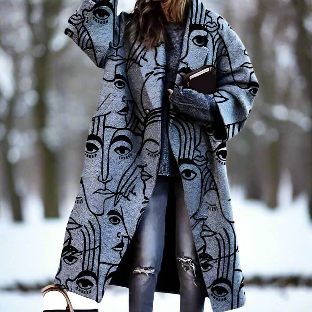 Milla | Lång Varm Ullkappa I Förtrollande Färger