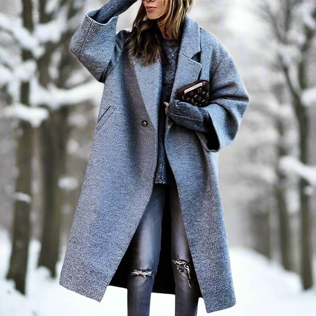 Milla | Lång Varm Ullkappa I Förtrollande Färger