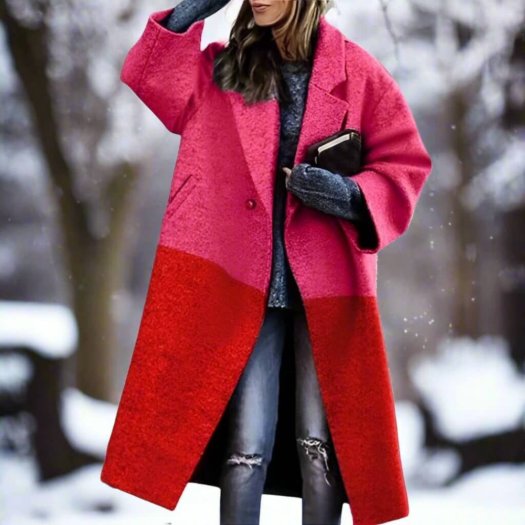 Milla | Lång Varm Ullkappa I Förtrollande Färger
