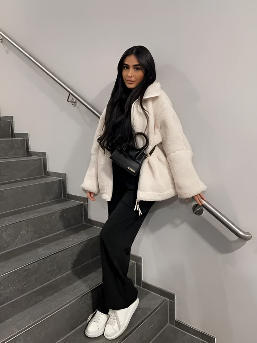 Sally | Elegant oversized jacka med ståkrage